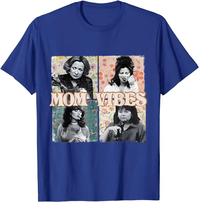 Vintage 90's Mom Vibes t-shirt Funny Mom Life Flowers Mother Day Tee Mama Mommy Gifts Cool camicette a maniche corte moda donna