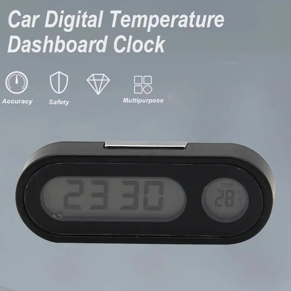 NEW Car Clock Time Watch Mini Electronic Auto Dashboard Backlight Clock Display Luminous Car Thermometer Accessory LCD Digi V1W4