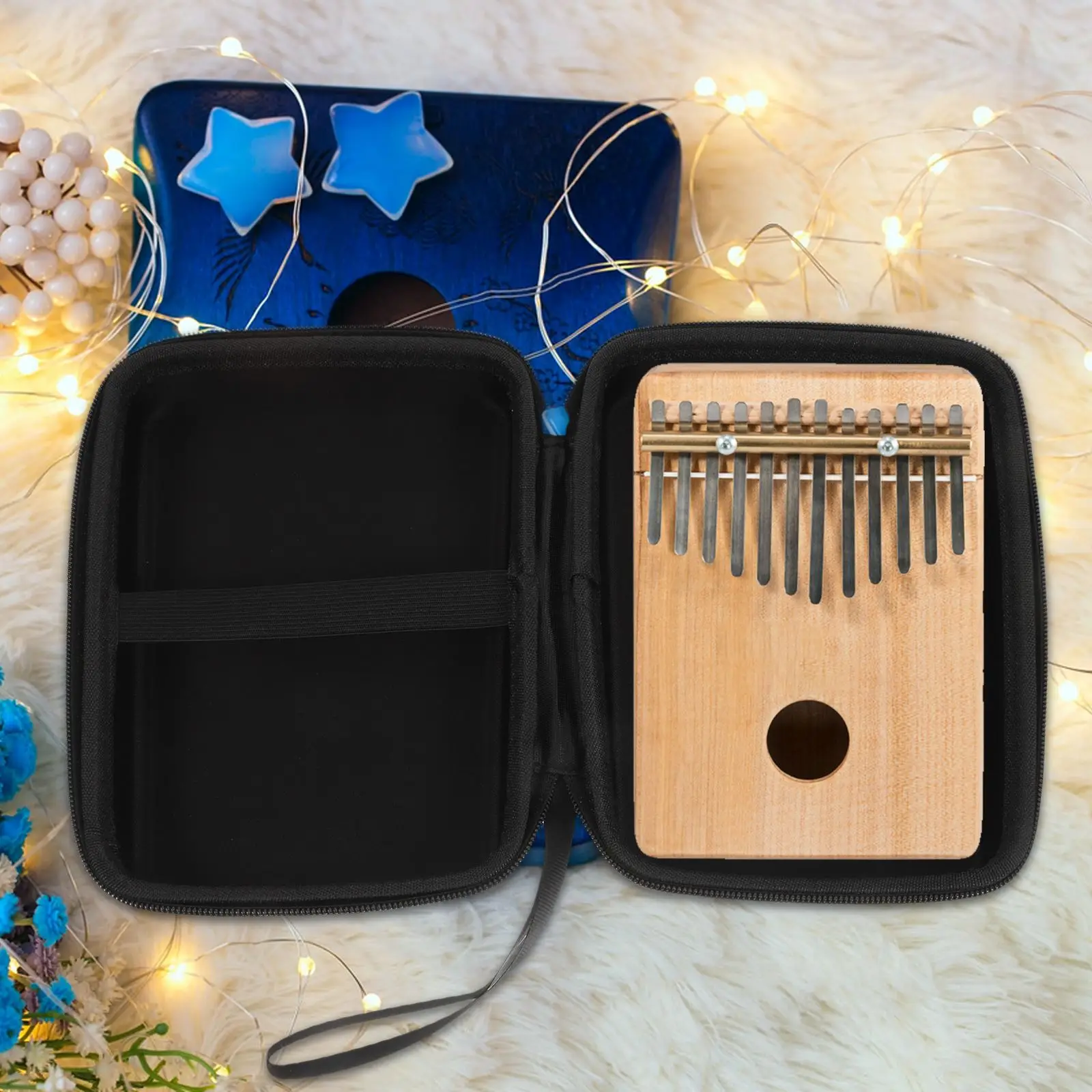 Tragbare Kalimba-Tasche, Behälter, multifunktional, Daumenklavier-Box, Tasche für Anfänger, Musikliebhaber, Spieler, niedliches Instrumentenzubehör