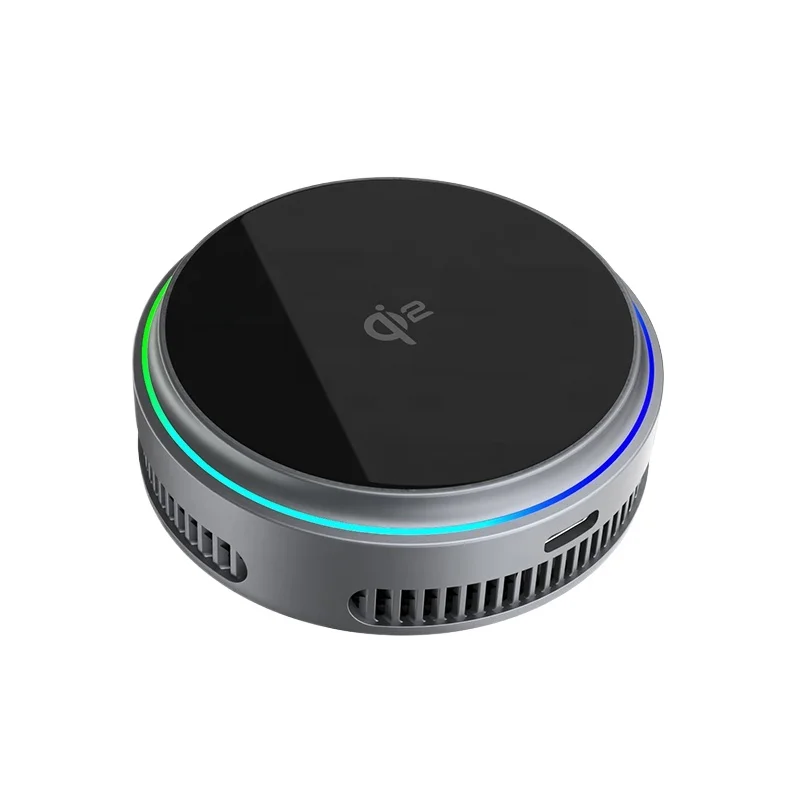 15W Magnetic Qi2 Wireless Charger with Cooling Radiator and Switchable RGB Light for Smartphones Phone Cooler for Gaming