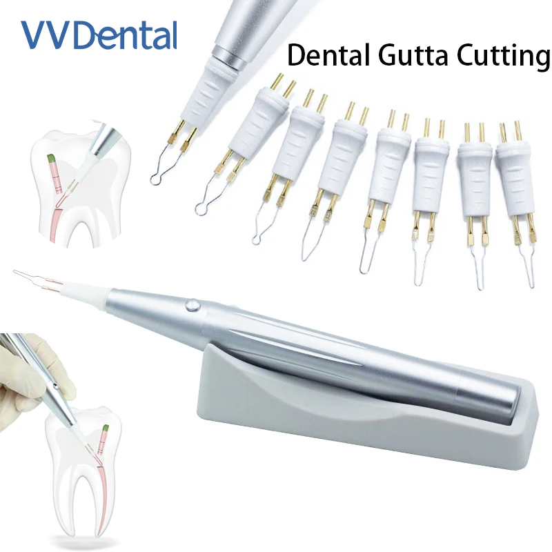 

VVDental 2024 New Endo Gutta Percha Cutter With 8 Tips Teeth Whitening Oral Hygiene Metal Dental Gum Cutter Dentistry Equipment