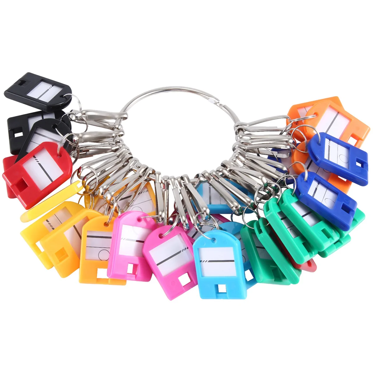 Portable Key Organizer, with 30 Individual Spring Hooks and Key Tags for Multiple Keys, for Office, Janitor, Apartments