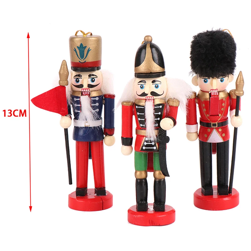 1Pc 13CM Nutcracker Puppet Soldier Ornaments Christmas Pendant Home Desktop Decoration Cartoon Soldiers Band Dolls Nutcracker