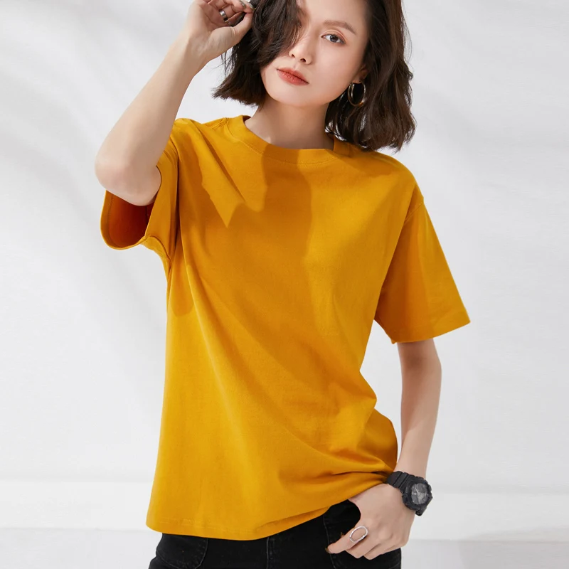 2024 Summer Oversized T shirts for Women Men Cotton Solid Color Tees Casual Female Korean Streetwear Basic Solid Young Cool Tops