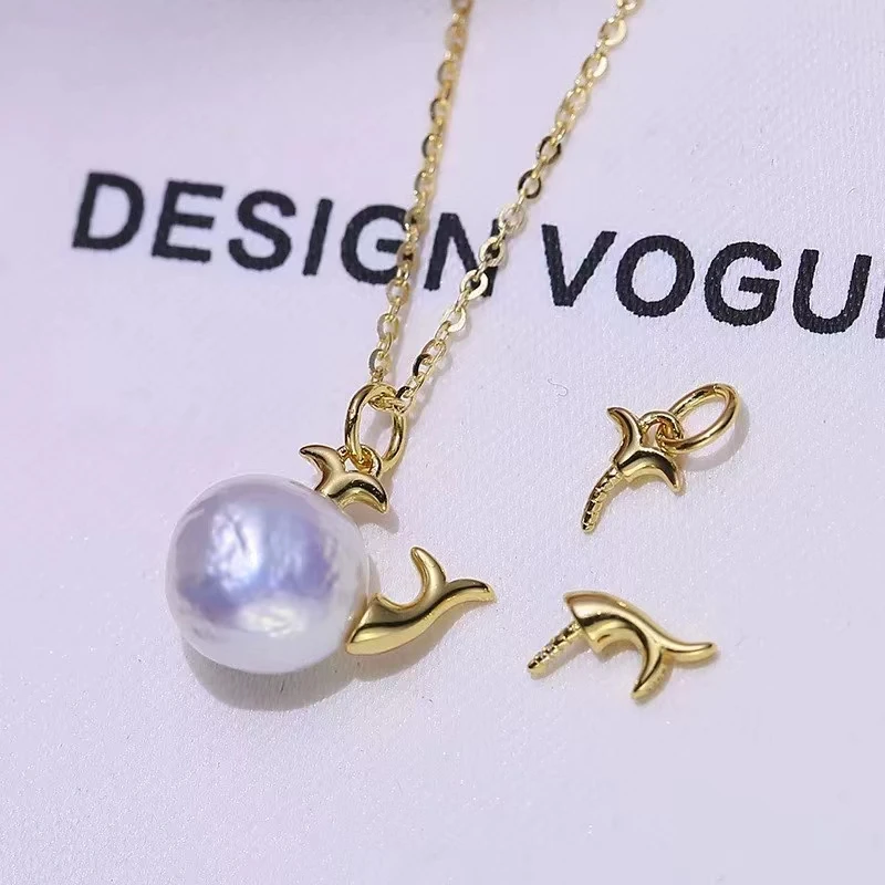 

Подвеска из стерлингового серебра S925, базовые крепления, фурнитура, детали, аксессуары для жемчуга 9-11 мм, 10 шт./лот