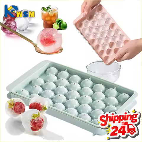 1-5PCS Ice Cube Tray with Lid Plastic Ice Ball Maker for Freezer BPA Free Round Ice Mold Reusable Easy Release Kitchen Gadget