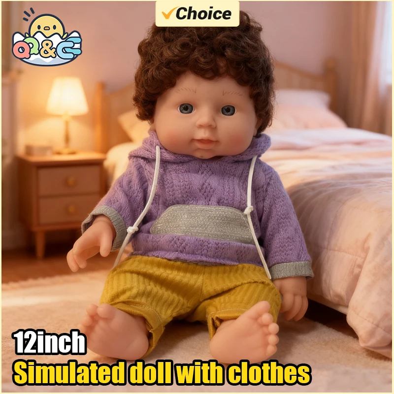

12inch 30cm Doll Realistic Baby Doll With Clothes For Kids Cute Baby Calmin Doll Movable Dollhouse Birthday Gifts Children's Toy