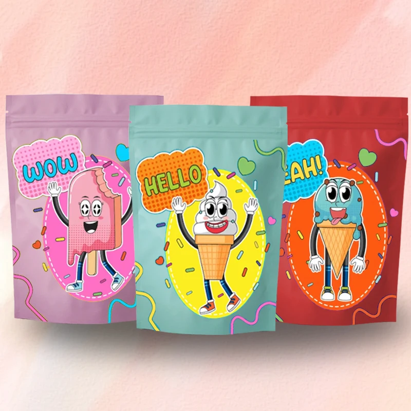 Custom Printed Frosted Self Standing Color Aluminum Foil Zipper Bag Nut Tea Pet Supermarket Display Food Snack Packaging Pouch