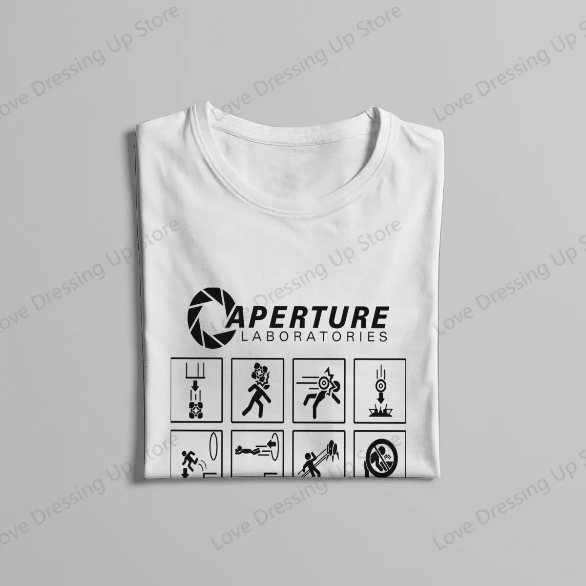 Aperture Science Laboratories Large printed cotton men\'s Tshirt Short Sleeve Tshirts Portal Game Chell Atlas P-Body Sport Tops