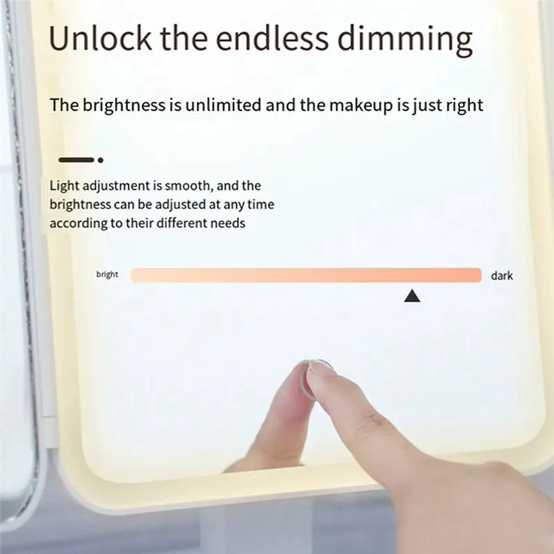 

A62K Трехкратное зеркало для макияжа со светодиодной подсветкой, зеркало для макияжа в общежитии, умное зеркало для макияжа, заполняющее свет, зеркало, белое