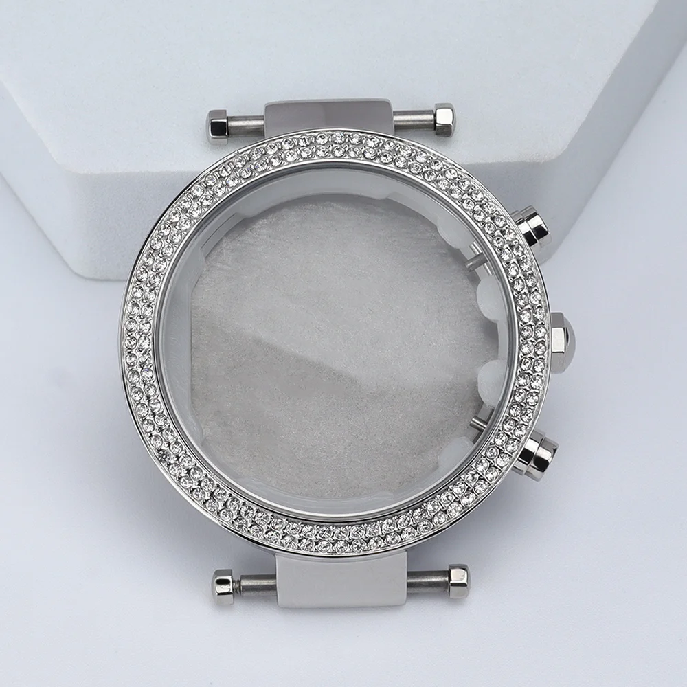 

39mm Polished Case Stainless Steel Watch Cases for Miyota JS25 Quartz Movement Waterproof Watch Accessories DIY Parts Solid Back