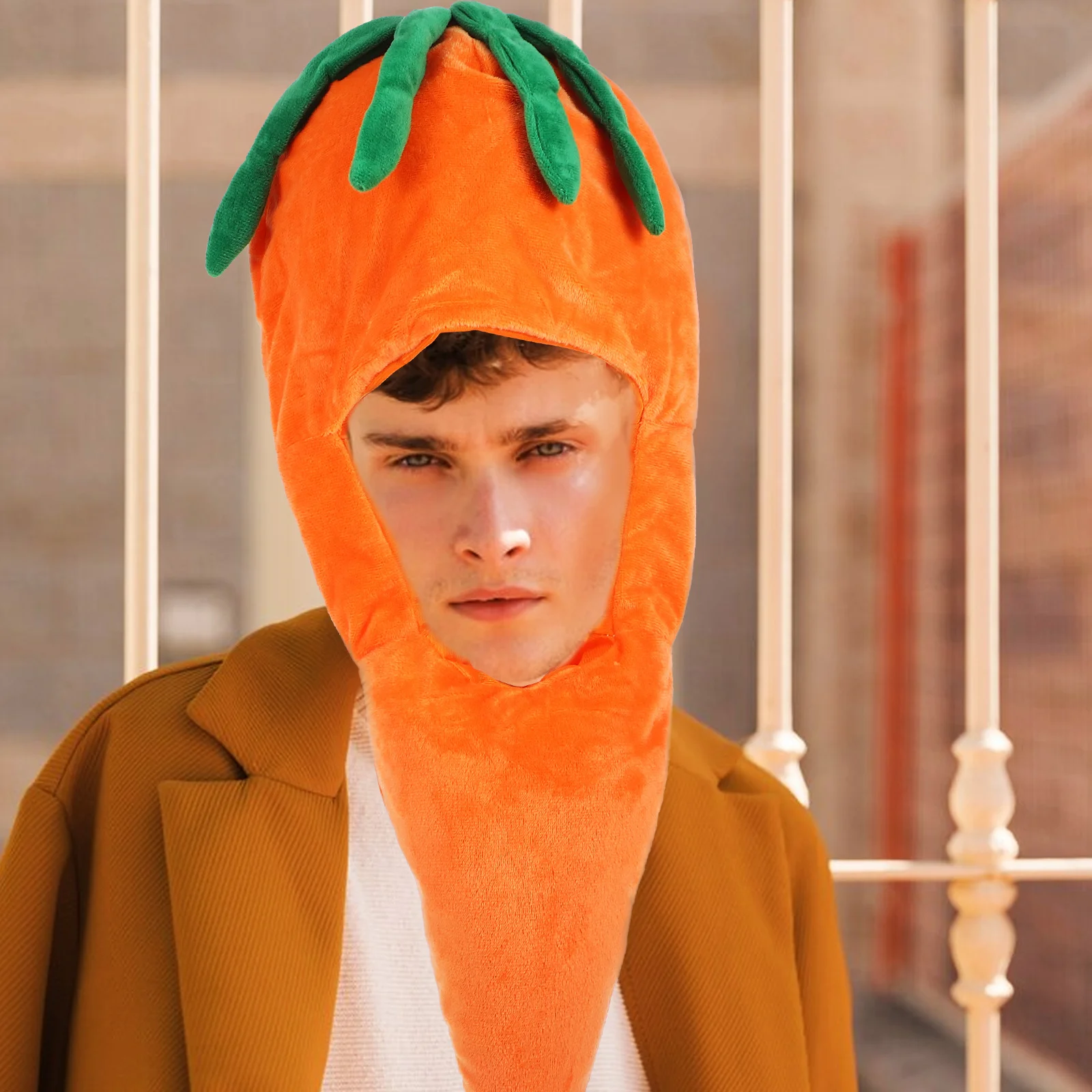 

Carrot Hat Funny Costume Accessory Soft Comfortable Premium Material for Halloween Cosplay Party Novelty Vegetable Hat