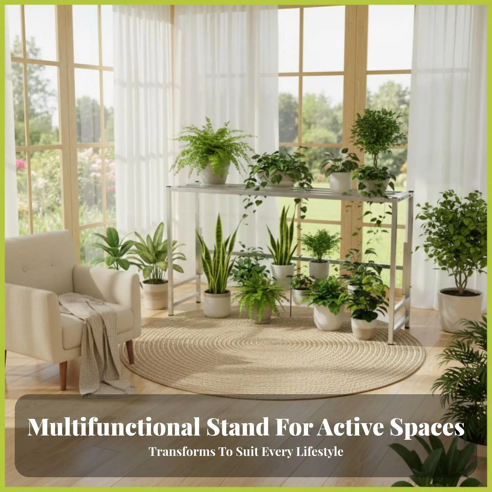 

Двухуровневая напольная подставка для растений, многоярусная подставка для хранения, двухуровневая вертикальная подставка, прочная, легкая в сборке, для домашнего садоводства, гостиной.