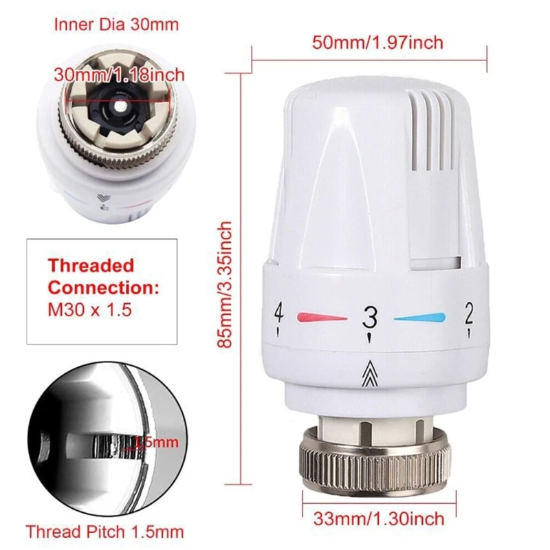 Thermostatic Radiator Valves Head Water Heating&Geothermal Control Valves Dropsale