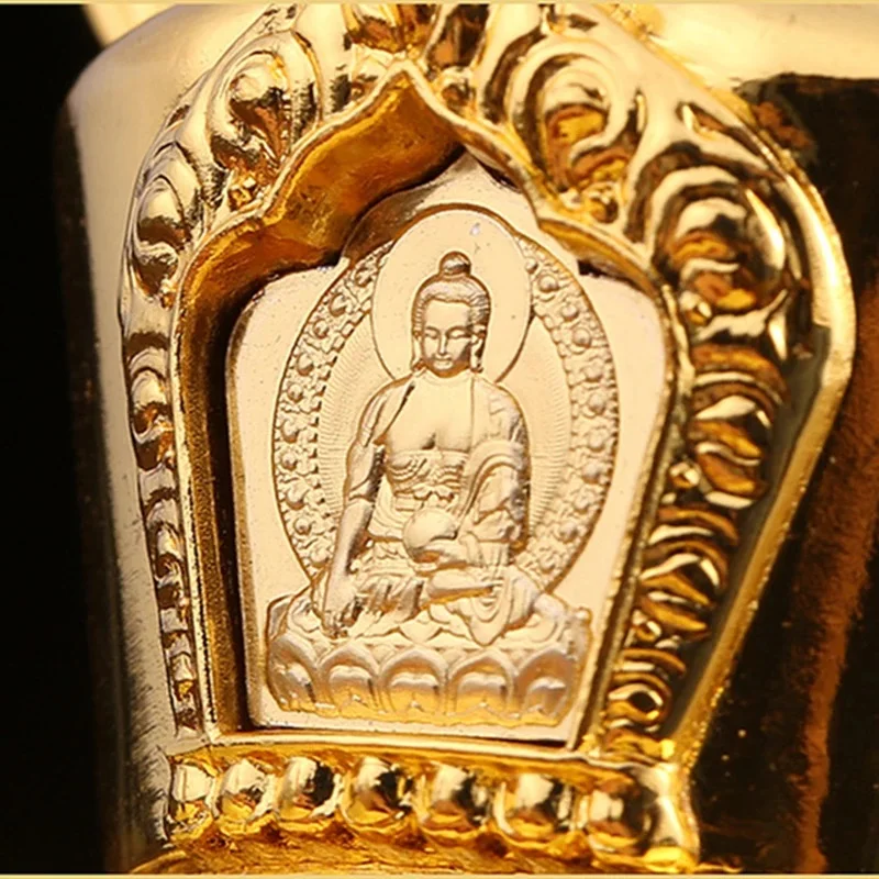 Golden Tibetan Buddha Statue Stupa ,Tantric Alloy Engraved Handicraft ,Auspicious Buddhism Home Collection ,Desktop Decorative - Image 3