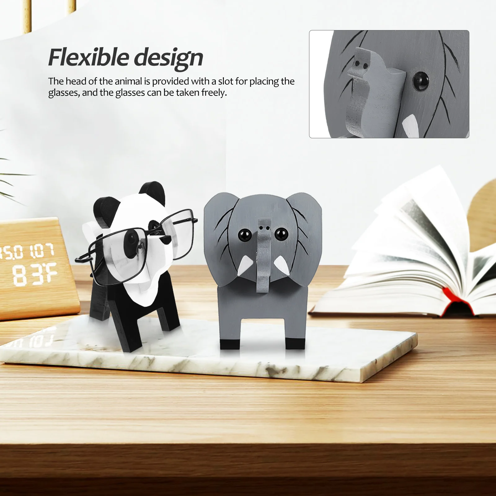 

2 Pcs Spectacles Holder Shelf Animal Glasses Frame Eyeglass Holders Stand Storage Box Child