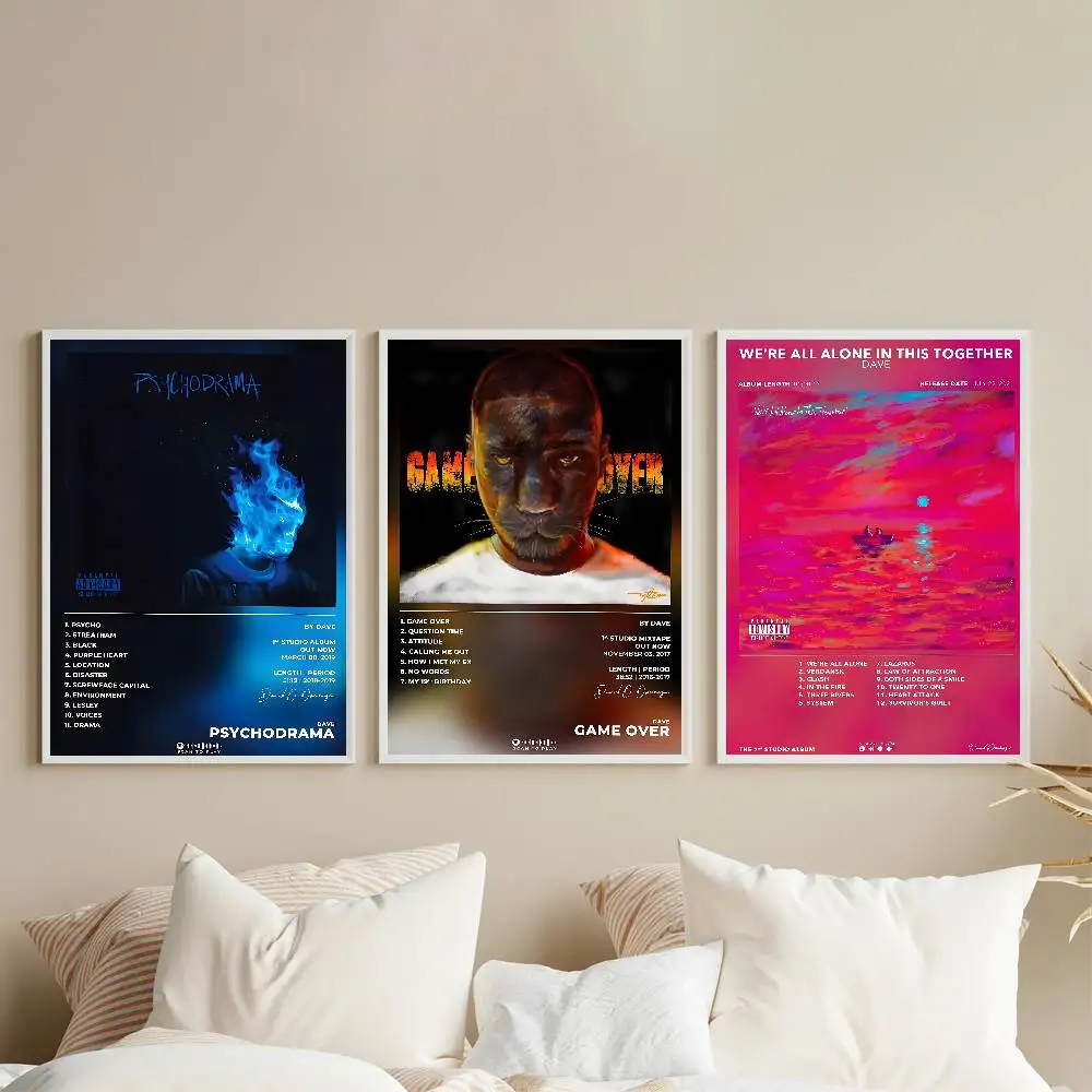 Pop Hip Hop Rapper S-Santan Dave Music Album Poster Gallery Prints Self Adhesive Home Decor Decoration Wall Decals Living Room