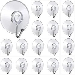 10/5Pcs Suction Cup Hooks 20/30/40/50/57mm Transparent Suction Cups With Hooks For Kitchen Bathroom Windows Glass Wall Hanger