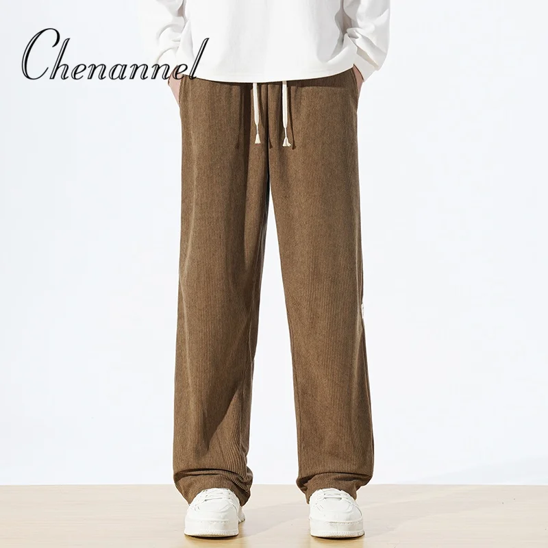 

American high street jeans for men loose design versatile invisible print trendy straight-leg pants