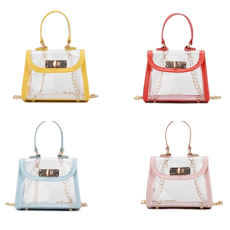 

Korean Children's Bag Spring And Summer New Shoulder Bag Hit Color Transparent Tide Girls Baby Messenger Bag