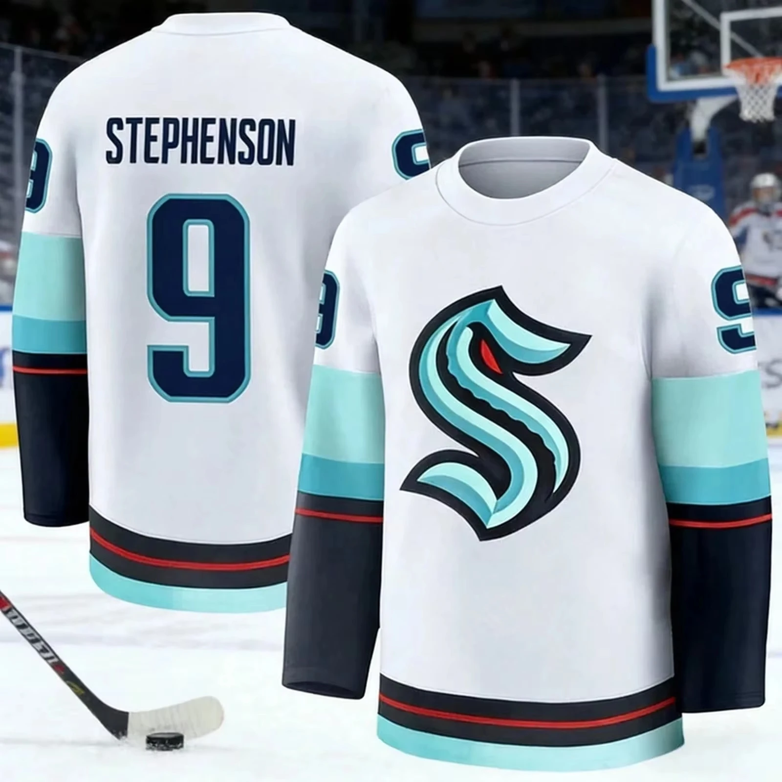 2026 Best-Selling Men's Ice Hockey Training White V-Neck Jersey Moisture-Wicking Children's and Parental Clothing 3D Printed