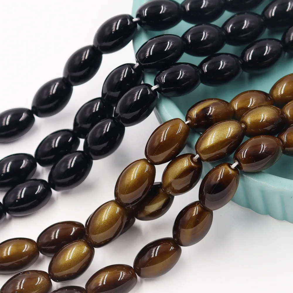 10x15 Meter Bead Black Brown Beautiful Hole Semi-finished Glass Bead Loose Bead Bracelet Accessories