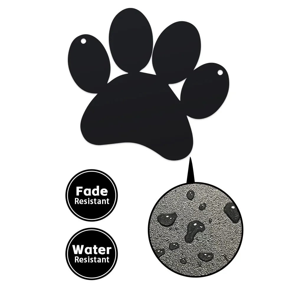 1pc striking tribute for your garden or home to honor a beloved furry friend.A classic black paw print,  A simple,
