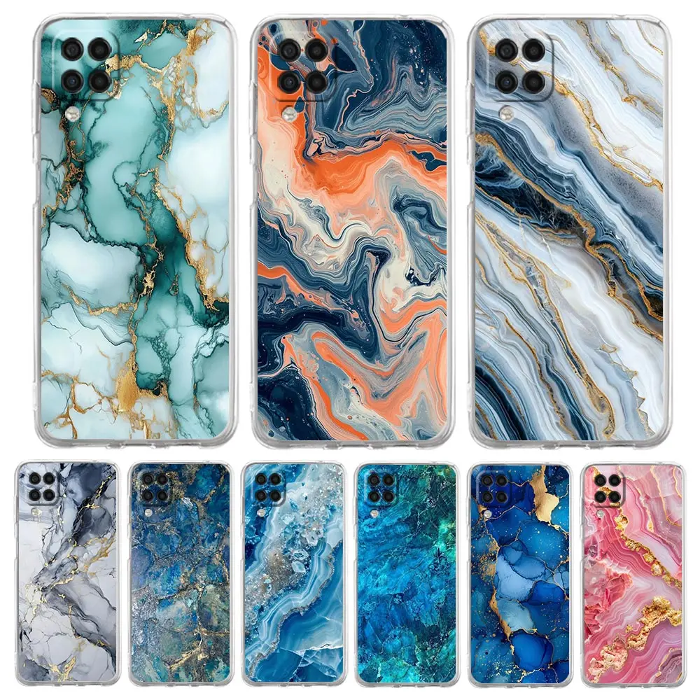 Phone Case For Samsung A17 A15 A13 A51 A71 A41 A07 A05S A35 A55 A23 A25 A33 A53 A73 A57 A37 5G Cover Granite Marble