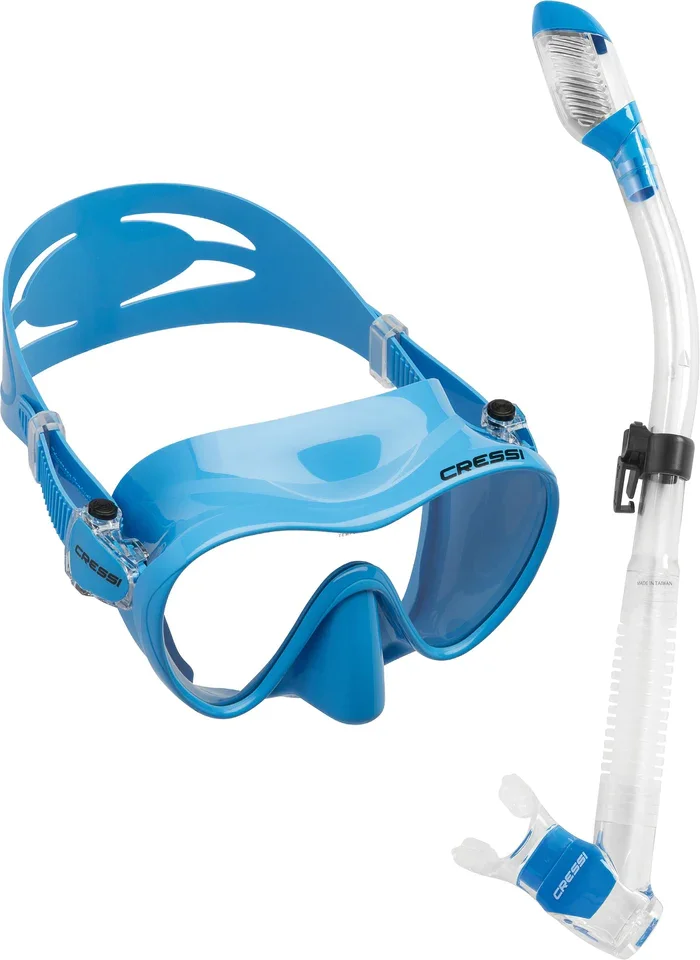 Cressi F1 Frameless mask + Dry Snorkel Combo for Adult