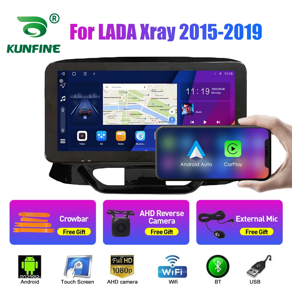 

10,33-дюймовый автомобильный радиоприемник для LADA Xray 2015-2019 2Din Android, восьмиядерный автомобильный стерео DVD, GPS-навигатор, плеер QLED, экран Carplay