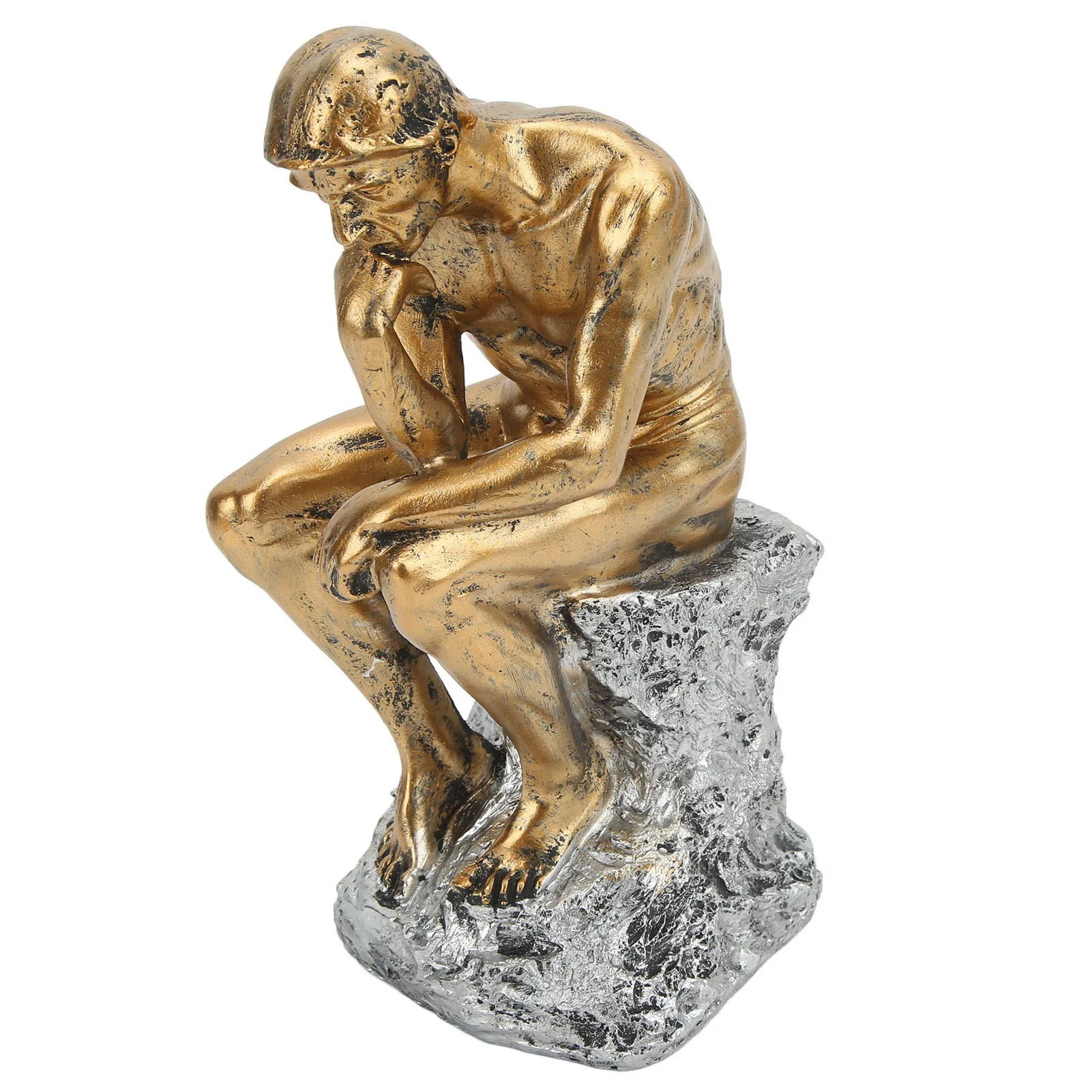 Gifts Resin Sculpture Thinker Statue Gold Sitting Pose Thinker Sculpture Resin Luxury Resin Statue Living Room Decor