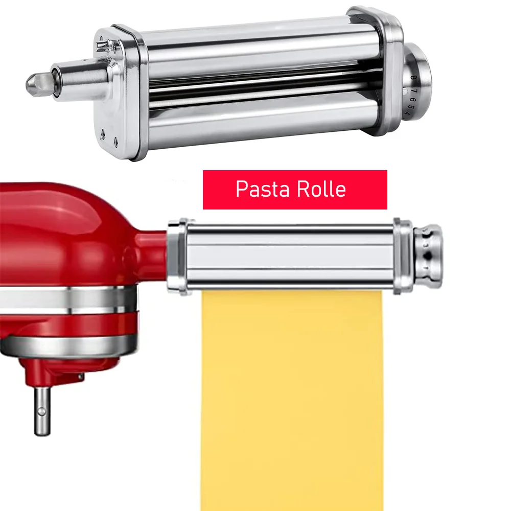 모든 주방 보조 스탠드 믹서용 스테인리스 스틸 파스타 메이커 부착물, 파스타 시트 롤러, 스파게티 커터, 페투치니 커터