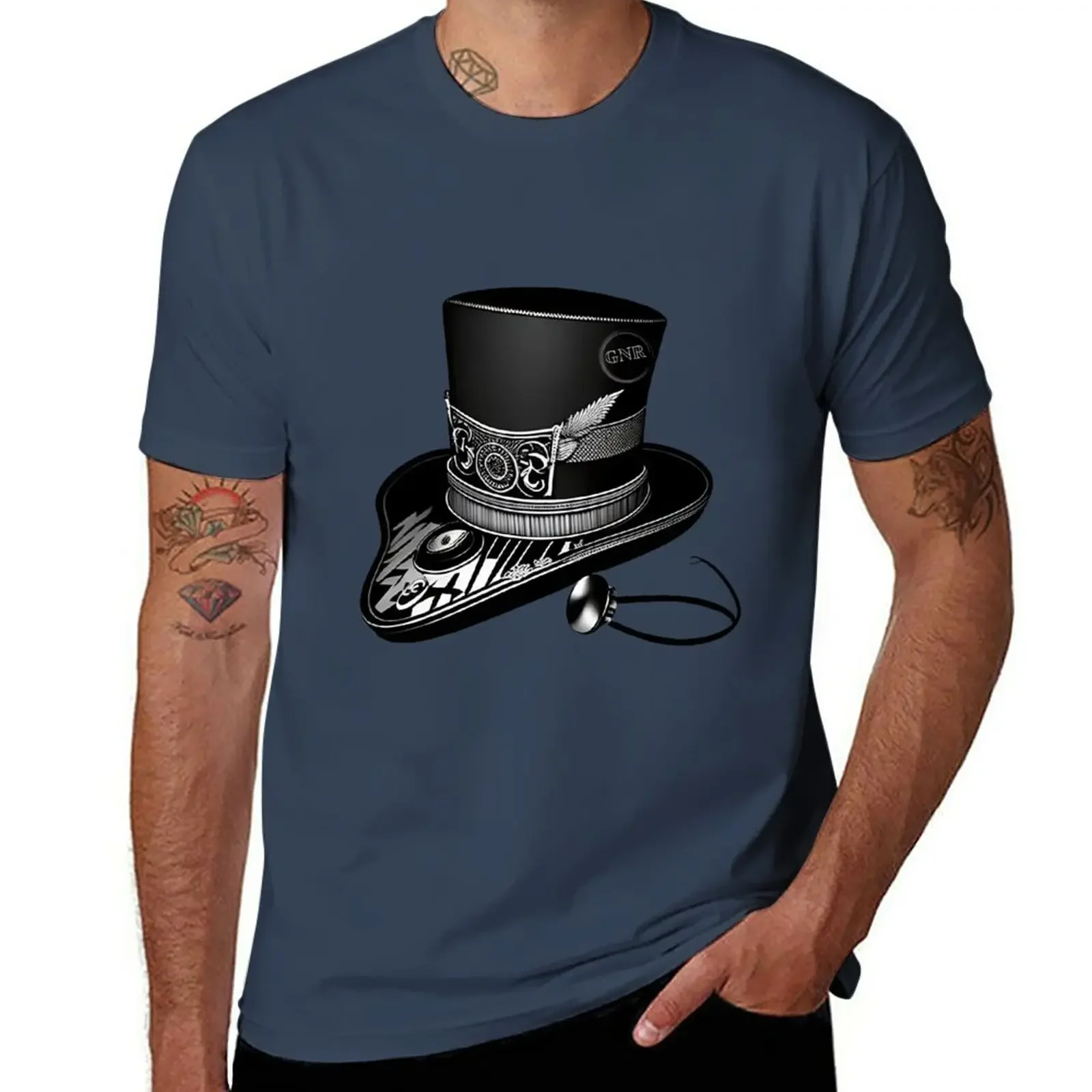 

New Guns N' Roses Slash's Top Hat T-Shirt korean fashion anime clothes Short sleeve tee T-shirt short t shirt men