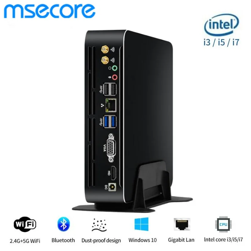 MSECORE Intel Core i3i5i7 Мини-ПК для геймеров Windows 10, портативный ПК, офисный настольный компьютер, HTPC MINIPC Barebone System Linux WiFi HD