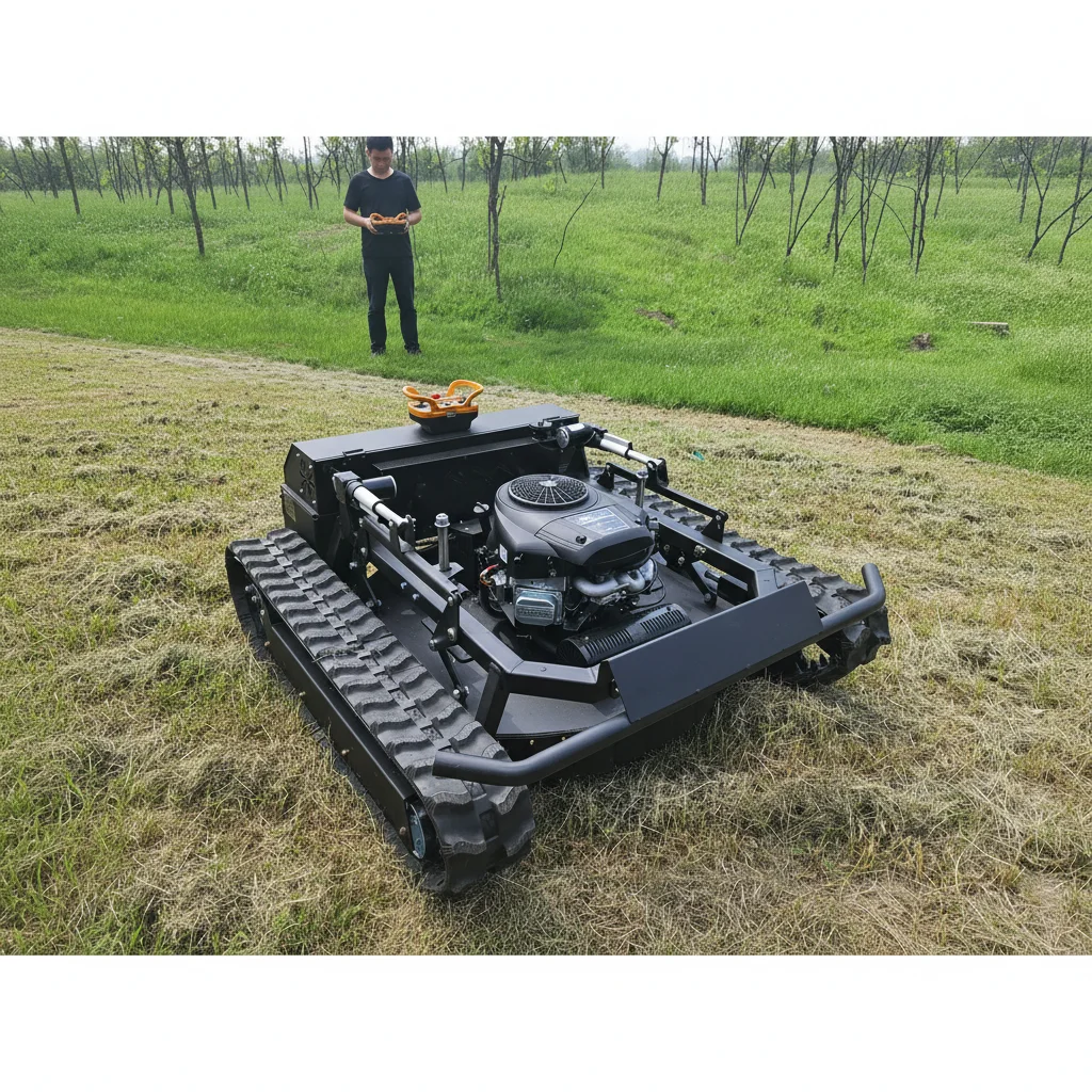 

Customize Crawler Lawn Mower 90cm Cutting Width Garden Grass Cutter