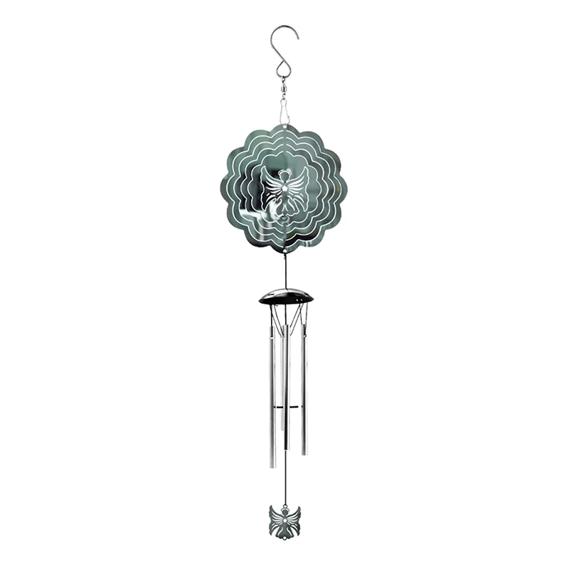 Wind Chimes Wind Spinner Outdoor Decor, Windchimes With 4 Thickened Aluminum Tubes For Mom Grandma Women Easy To Use B