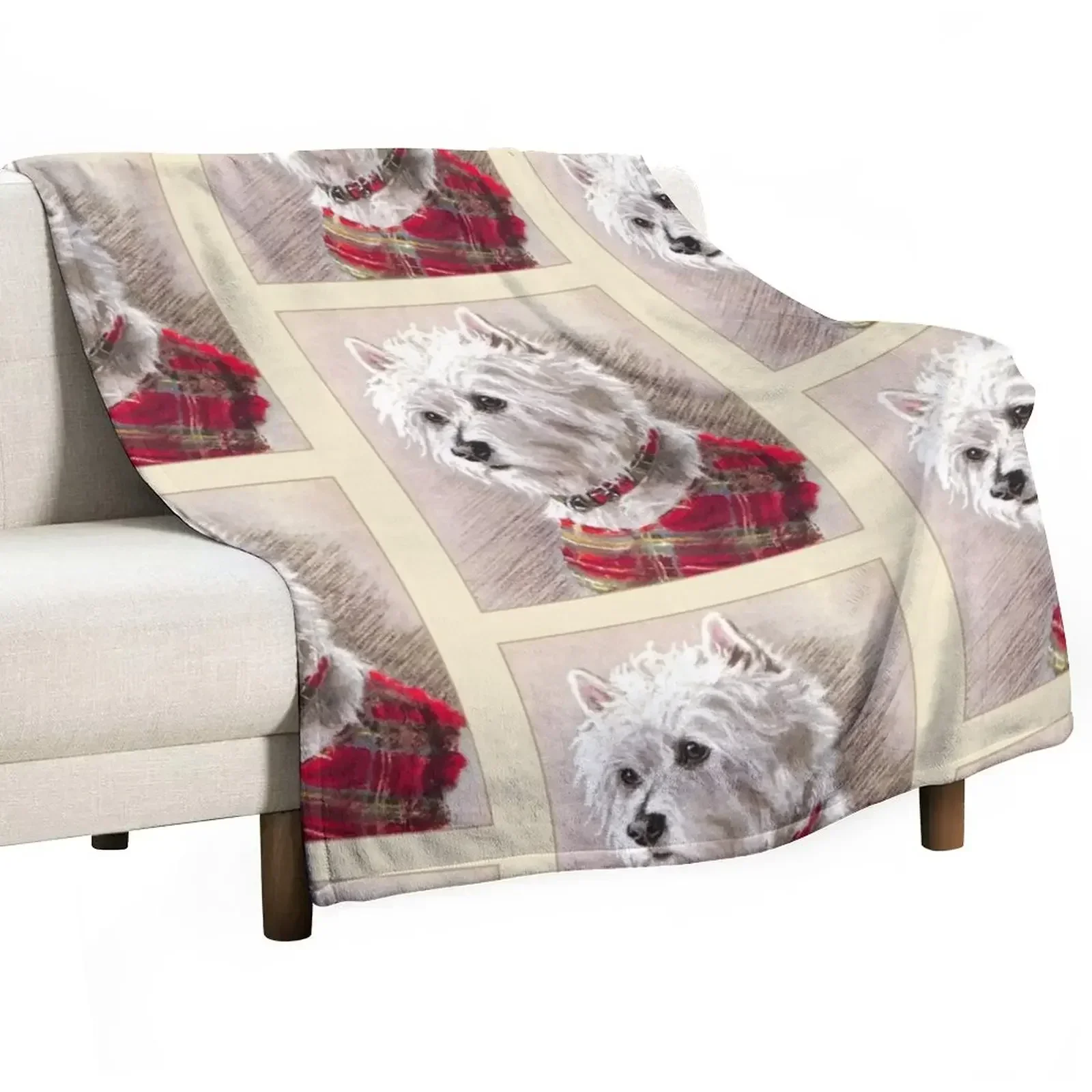 Scottish Highland Westie Dog Throw Blanket Kid'S Shaggy Blankets