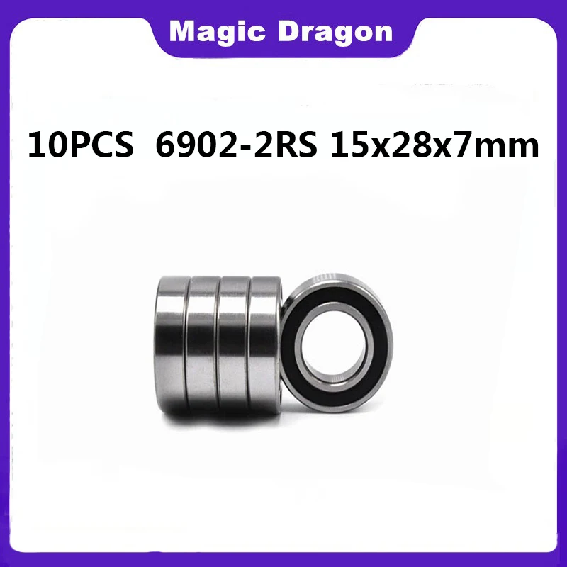 10 sztuk 6902RS łożysko 15x28x7mm ABEC-3 Hobby elektryczny RC samochód ciężarówka 6902 RS 2RS łożyska kulkowe 6902-2RS wysokiej jakości
