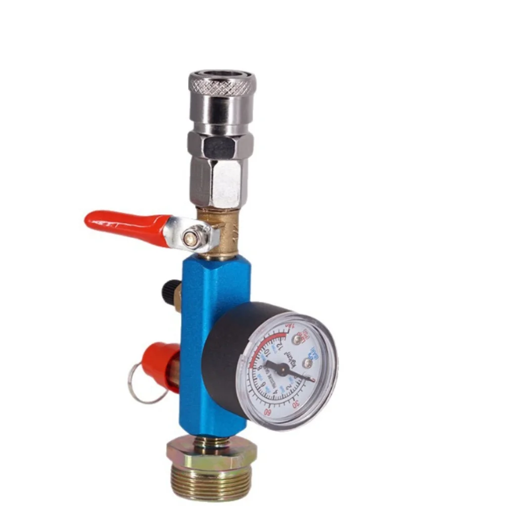 Small Air Tank Pressure Adapter With Gauge C Type Quick Connect For Mobile Air Compressor Parts For Multi Valve System Tool