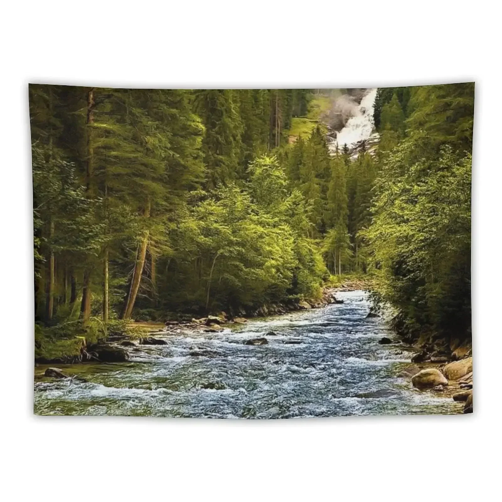 Rapids in the Austrian Alps in springtime Tapestry Room Aesthetic Carpet On The Wall Tapestry