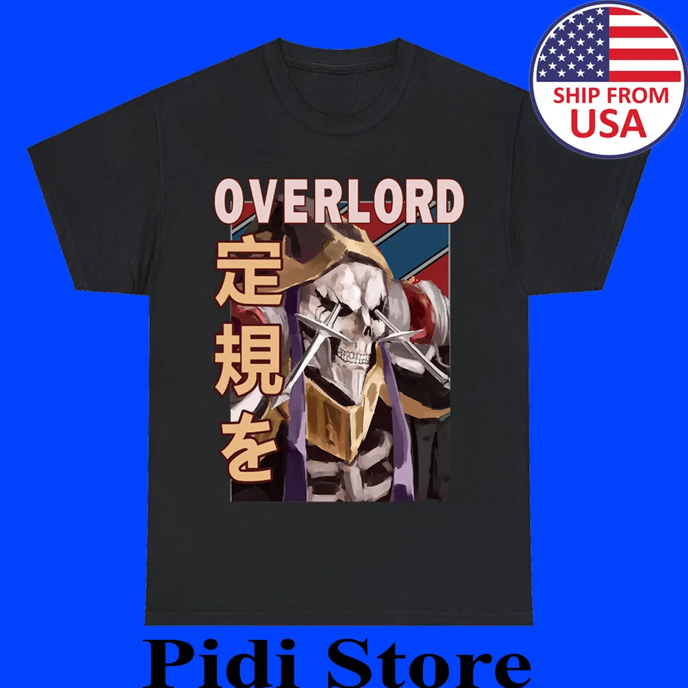 

Мужская черная футболка Overlord Ainz Ooal, размеры от S до 3XL