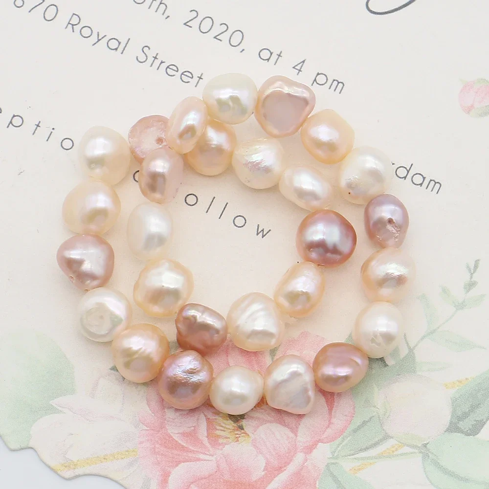 Exquisite Natural Baroque Pearl Bracelet Colorful Irregular Straight-Drilled Loose Beads Handmade DIY Jewelry Gift Souvenir