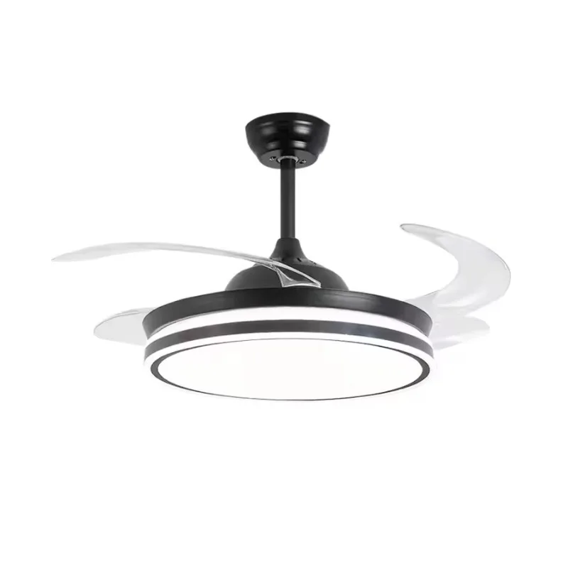 Modern 48 inch Ceiling Fan Smart 6 Wind Speed Energy Saving Remote Control Light Emitting Diode Cooling Fan Living Room