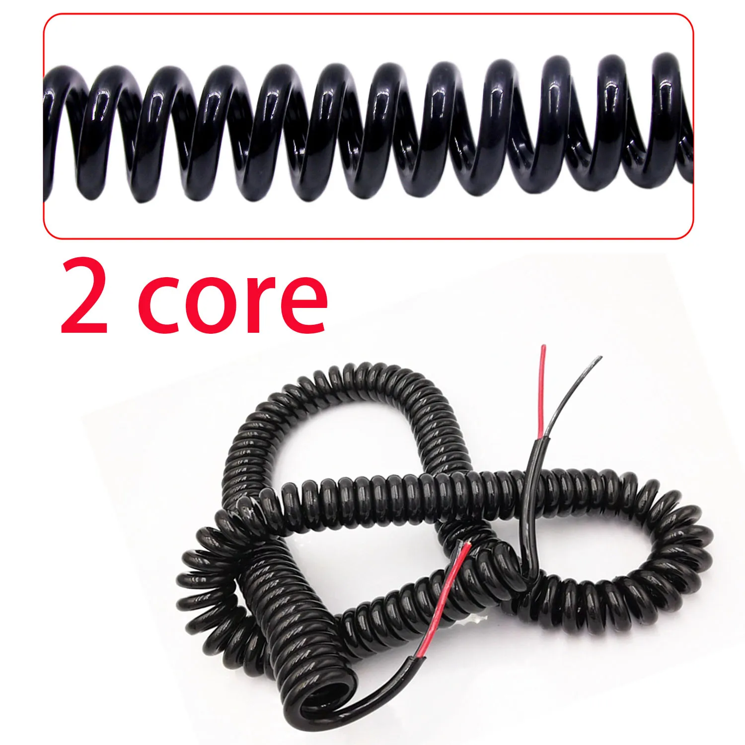 2-Core, 3-Core, 4-Core Spring Spiral Cables 0.2mm 0.5mm Retractable Power Cords Tension Wires