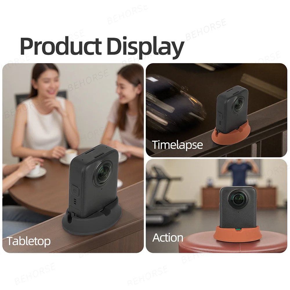 قاعدة من السيليكون لـ DJI OSMO 360 دعامة تثبيت على السيارة حامل سطح المكتب قاعدة ثابتة مضادة للانزلاق لملحقات الكاميرا الرياضية DJI Osmo 360