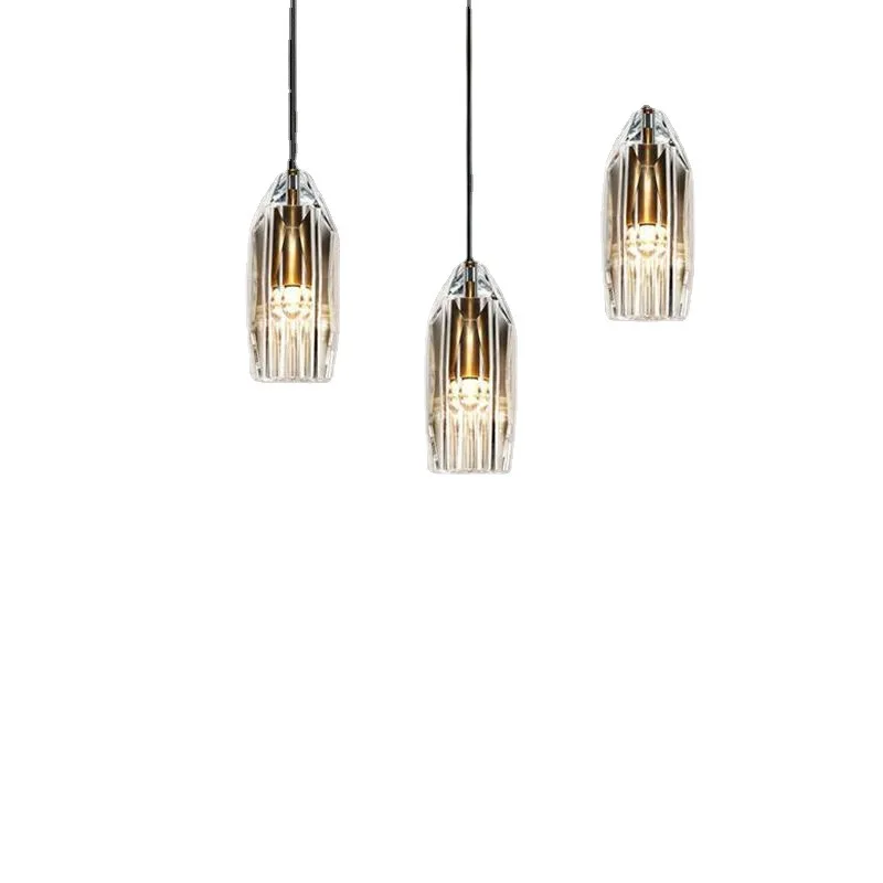 

All-copper post-modern light luxury bedroom bedside chandelier Nordic simple single-headed crystal restaurant casual
