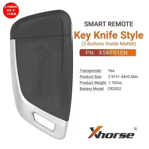 Imagen 2 del producto 1 Uds Xhorse llave remota inteligente estilo cuchillo Keyblank interior mate 3 botones XSKF01EN
