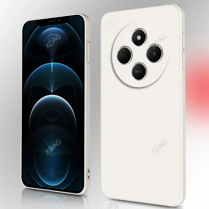 Internal Flocking Soft Phone Cases for Redmi 14C 14R A4 4G 5G Lens Protect Liquid Silicone Shockproof Classic Back Cover Housing