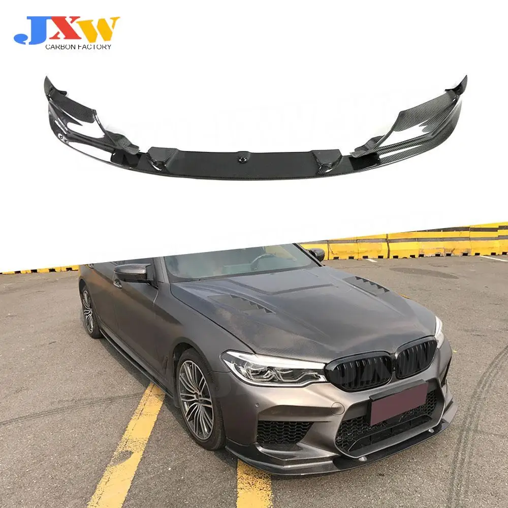 

Dry Carbon Fiber Front Lip Spoiler Splitters For BMW 5 Series F90 M5 Original 2018 2019 3D Style FRP Head Bumper Guard