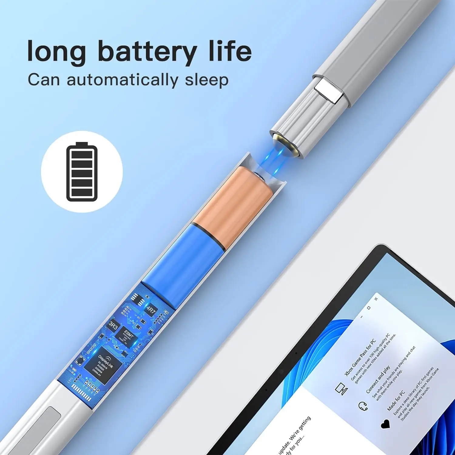 Lápiz óptico para Surface Pro 8/X/7/6/5/4/3/Surface 3/go 2/go 3/Book/Laptop/Studio bolígrafo de tableta con sensación de Motor háptico